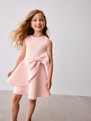 Baker by Ted Baker Pink Bow Waist Embossed Scuba Dress - Image 1 of 9
