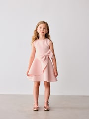 Baker by Ted Baker Pink Bow Waist Embossed Scuba Dress - Image 2 of 9