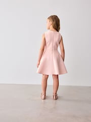Baker by Ted Baker Pink Bow Waist Embossed Scuba Dress - Image 4 of 9