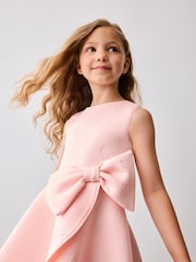 Baker by Ted Baker Pink Bow Waist Embossed Scuba Dress - Image 5 of 9