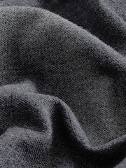 Charcoal Grey Marl Long Sleeve Pique Polo Shirt - Image 6 of 7