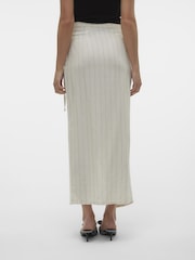 VERO MODA Cream Striped Long Linen Wrap Skirt - Image 2 of 5