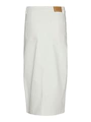 VERO MODA White Denim Midi Skirt with Front Split - Image 6 of 6