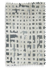 Silver Collection Luxe Heavyweight Cut Velvet Abstract Eyelet Lined Curtains - Image 5 of 5