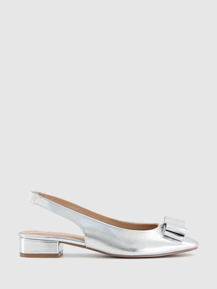 Office Metallic Fiesta Bow Slingback Ballerinas - Image 1 of 3 Office Metallic Fiesta Bow Slingback Ballerinas - Image 1 of 3