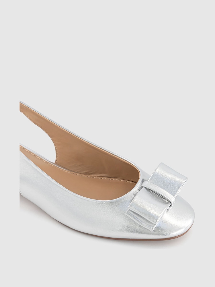 Office Metallic Fiesta Bow Slingback Ballerinas - Image 3 of 3 Office Metallic Fiesta Bow Slingback Ballerinas - Image 3 of 3