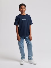 Jack Wills Blue Boys Raw Edge 100% Cotton T-Shirt - Image 2 of 7