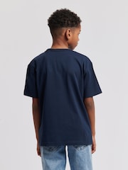 Jack Wills Blue Boys Raw Edge 100% Cotton T-Shirt - Image 4 of 7