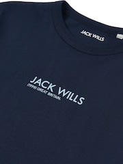 Jack Wills Blue Boys Raw Edge 100% Cotton T-Shirt - Image 7 of 7