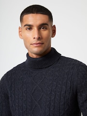 French Connection Blue Roll Cable 2 Jumper - Image 2 of 2