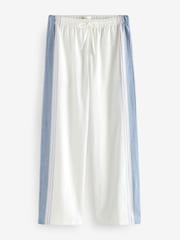 White 100% Cotton Side Stripe Trousers - Image 6 of 8
