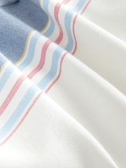 White 100% Cotton Side Stripe Trousers - Image 8 of 8