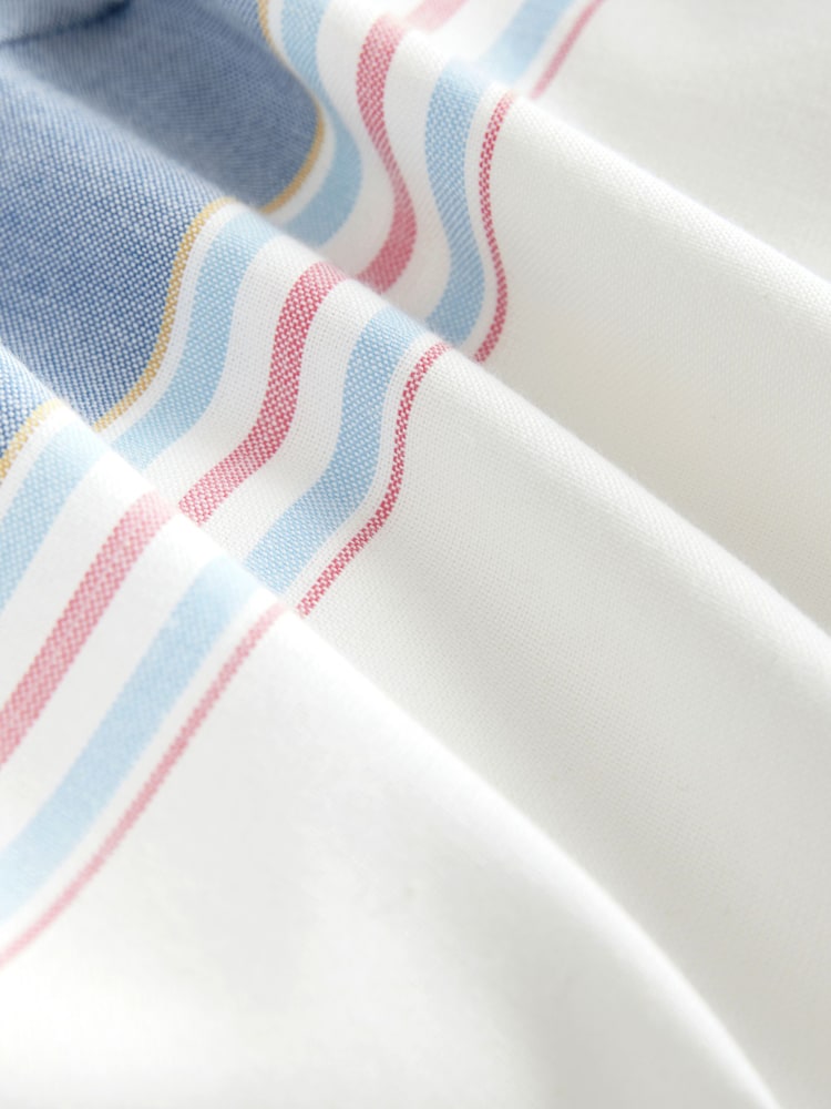 White 100% Cotton Side Stripe Trousers - Image 8 of 8