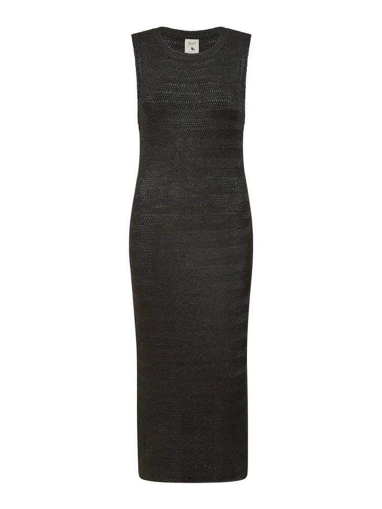 Yumi Black Sparkle Knitted Sleeveless Midi Dress - Image 5 of 5 Yumi Black Sparkle Knitted Sleeveless Midi Dress - Image 5 of 5