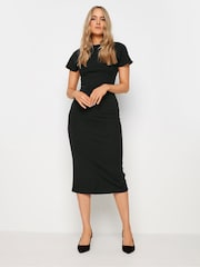 Long Tall Sally Black Short Sleeve High Neck Midi Dress - Image 2 of 5