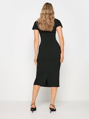 Long Tall Sally Black Short Sleeve High Neck Midi Dress - Image 3 of 5