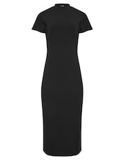 Long Tall Sally Black Short Sleeve High Neck Midi Dress - Image 5 of 5