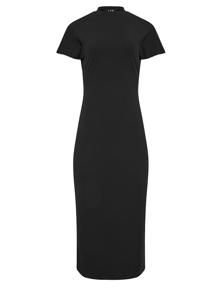 Long Tall Sally Black Short Sleeve High Neck Midi Dress - Image 5 of 5