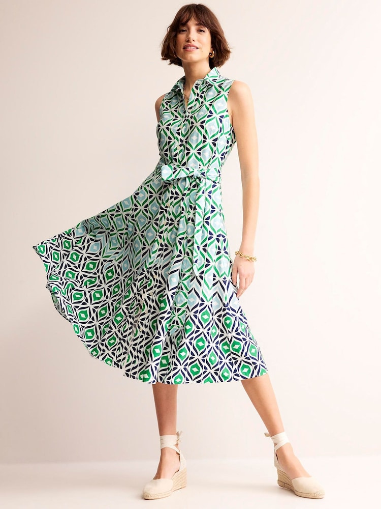 Boden Green Amy Sleeveless Shirt Dress - Image 1 of 5