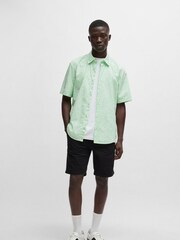 BOSS Green Regular Fit Short Sleeve 100% Cotton Printed Poplin Shirt - Image 3 of 6