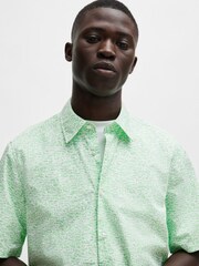BOSS Green Regular Fit Short Sleeve 100% Cotton Printed Poplin Shirt - Image 5 of 6