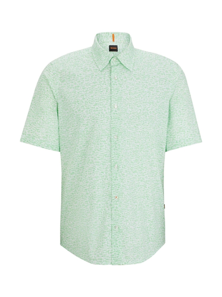 BOSS Green Regular Fit Short Sleeve 100% Cotton Printed Poplin Shirt - Image 6 of 6 BOSS Green Regular Fit Short Sleeve 100% Cotton Printed Poplin Shirt - Image 6 of 6
