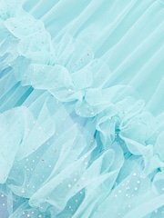 Purple/Blue Tiered Sparkle Mesh Dress (3-12yrs) - Image 8 of 9