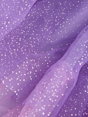 Purple/Blue Tiered Sparkle Mesh Dress (3-12yrs) - Image 9 of 9