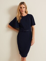 Phase Eight Blue Fanella Belted Jersey Dress - Image 1 of 6