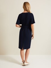 Phase Eight Blue Fanella Belted Jersey Dress - Image 2 of 6