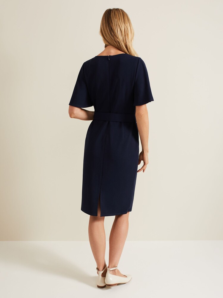 Phase Eight Blue Fanella Belted Jersey Dress - Image 2 of 6
