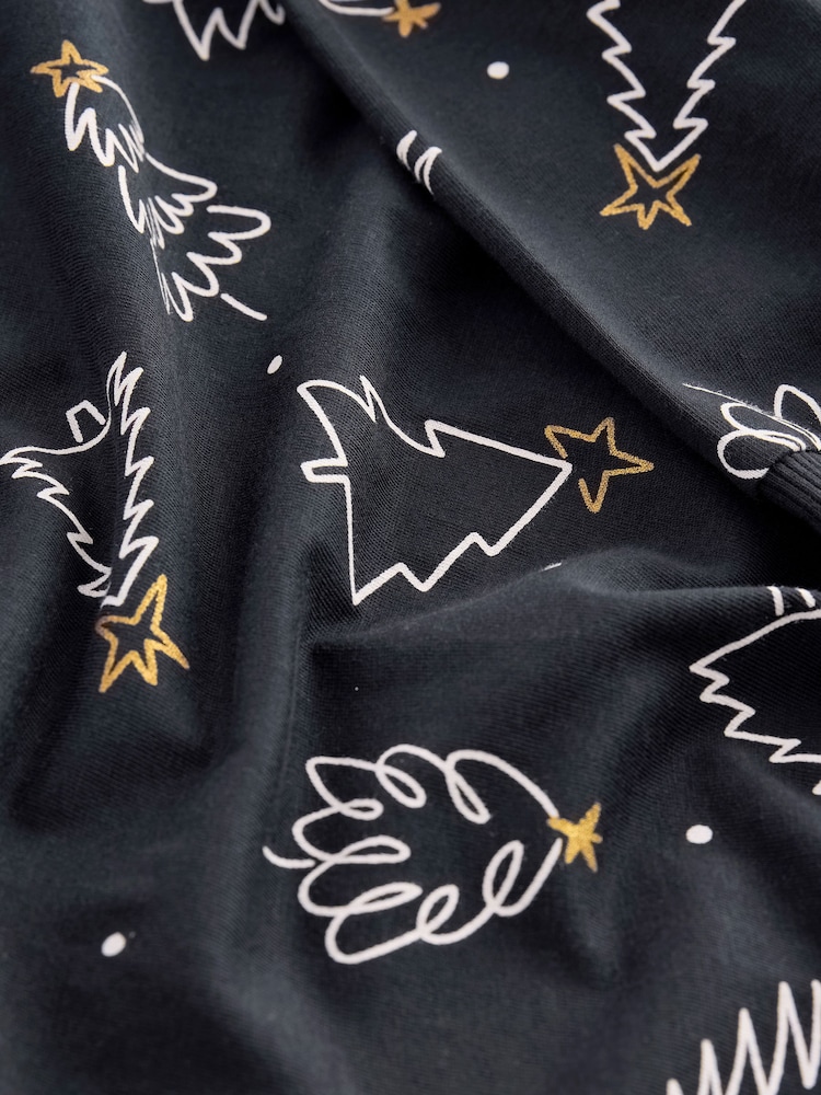 Black/White Matching Family Kids Christmas Tree 100% Cotton Pyjamas (9mths-16yrs) - Image 10 of 10