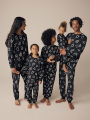 Black/White Matching Family Kids Christmas Tree 100% Cotton Pyjamas (9mths-16yrs) - Image 2 of 10