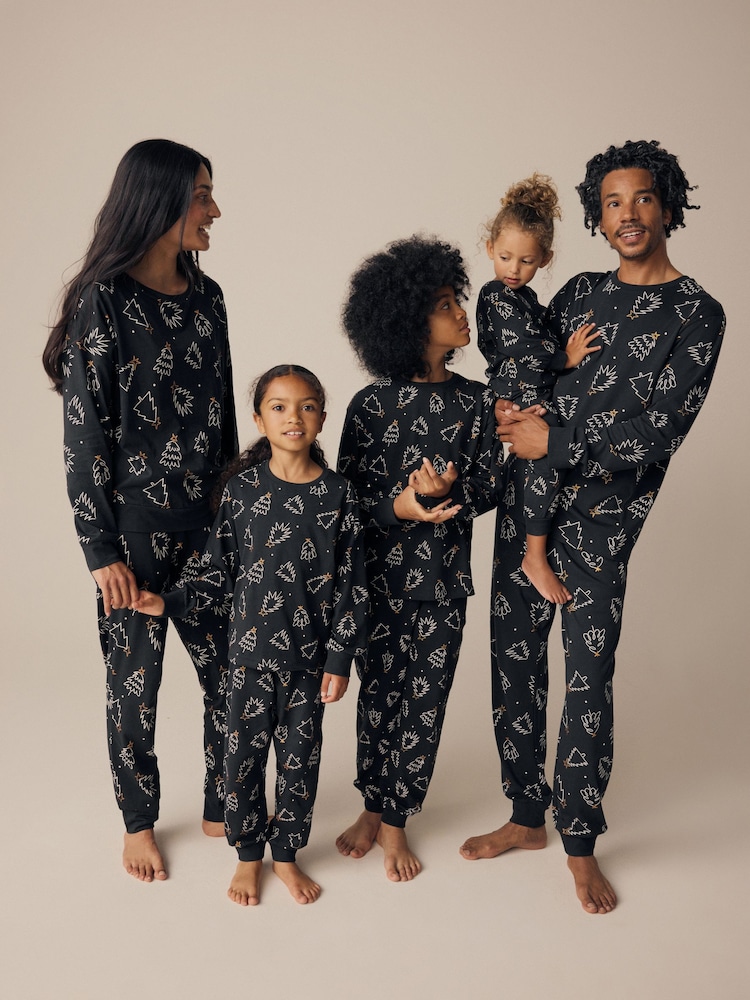 Schwarz/Weiß - Weihnachtsbaum-Pyjama aus 100 % Baumwolle für Kinder (Familienkollektion) (9M.–16J.) - Bild 2 von 10 Schwarz/Weiß - Weihnachtsbaum-Pyjama aus 100 % Baumwolle für Kinder (Familienkollektion) (9M.–16J.) - Bild 2 von 10