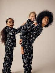 Black/White Matching Family Kids Christmas Tree 100% Cotton Pyjamas (9mths-16yrs) - Image 3 of 10