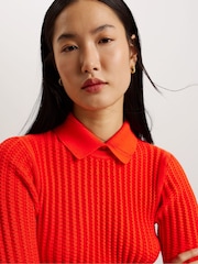 Rot - Ted Baker Morliee Puff Sleeve Fitted Sweater - Bild 3 von 6