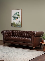 Barker and Stonehouse Brown Duchamp Leather 3.5 Seater Sofa - Image 1 of 6