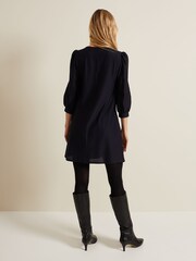 Phase Eight Navy Textured Dannie Tunic Dress - Image 2 of 7