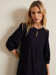Phase Eight Navy Textured Dannie Tunic Dress - Image 4 of 7