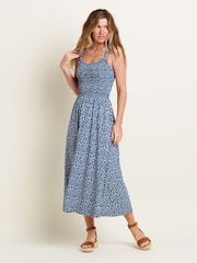 Brakeburn Blue 100% Cotton Brushed Camo Maxi Dress - Image 1 of 4