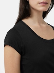 Jigsaw Black 100% Cotton Scoop Neck T-Shirt - Image 4 of 6
