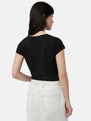 Jigsaw Black 100% Cotton Scoop Neck T-Shirt - Image 6 of 6