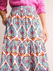 Boden Blue Lorna 100% Cotton Tiered Maxi Skirt - Image 3 of 6