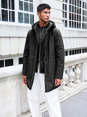 Черный - Waterproof Padded 3 in 1 Signature Hooded Coat - Image 1 of 17