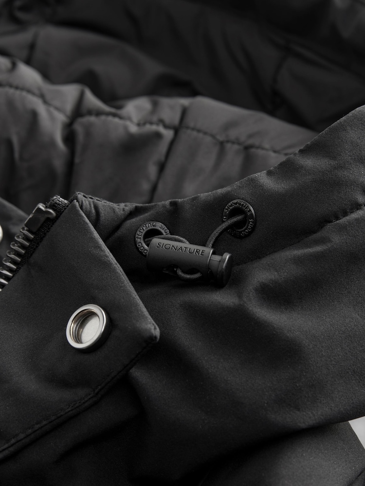 Black Waterproof Padded 3 in 1 Signature Hooded Coat - Image 13 of 17