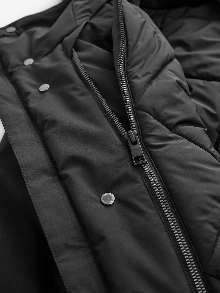Black Waterproof Padded 3 in 1 Signature Hooded Coat - Image 14 of 17