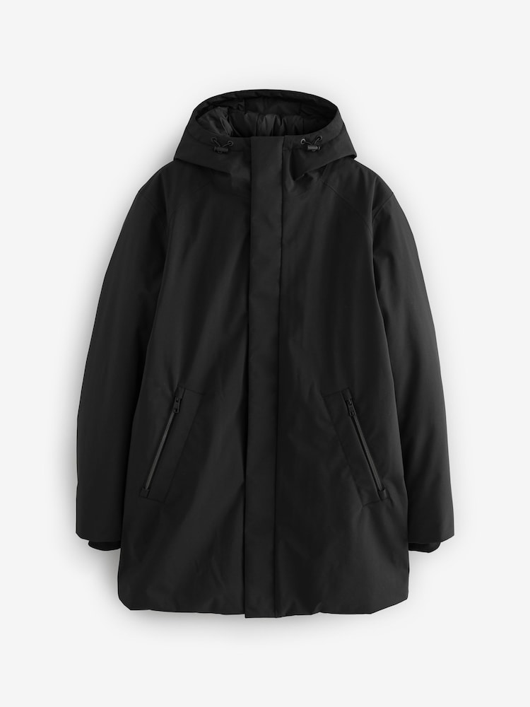 Black Waterproof Padded 3 in 1 Signature Hooded Coat - Image 7 of 17