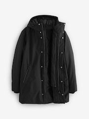 Черный - Waterproof Padded 3 in 1 Signature Hooded Coat - Image 8 of 17