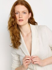 سترة LTS طويلة من الكتان باللون الأسود من Long Tall Sally - صورة 5 من 6