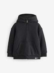 Black Fleece Lined Zip Through Hoodie (3-16yrs) - Image 2 of 4